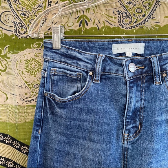 Risen Jeans Dark Stone Wash High-Rise Wide Leg Cargo Jeans Size 27 Y2K Revival - Picture 5 of 16